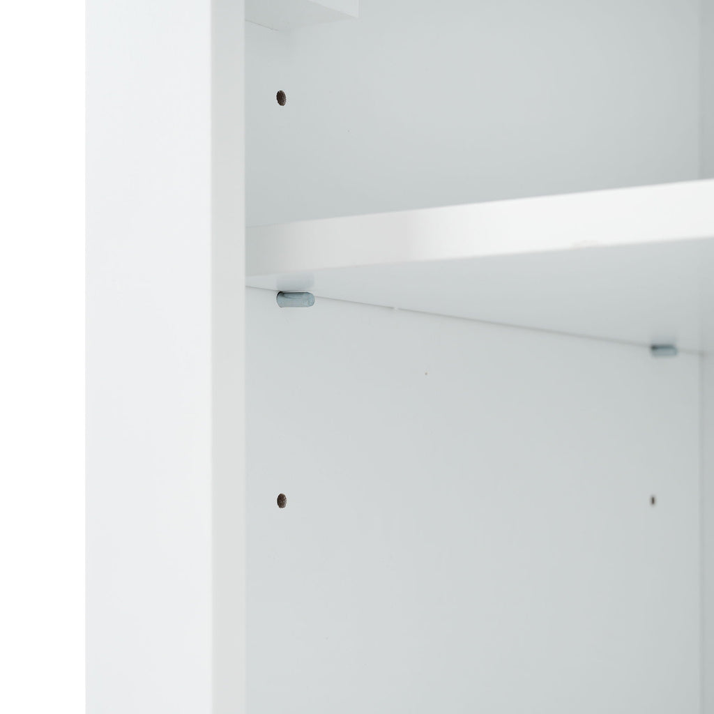 Freestanding Bathroom Vanity Tall With Damping Hinge Doors, Adjustable Shelves - White