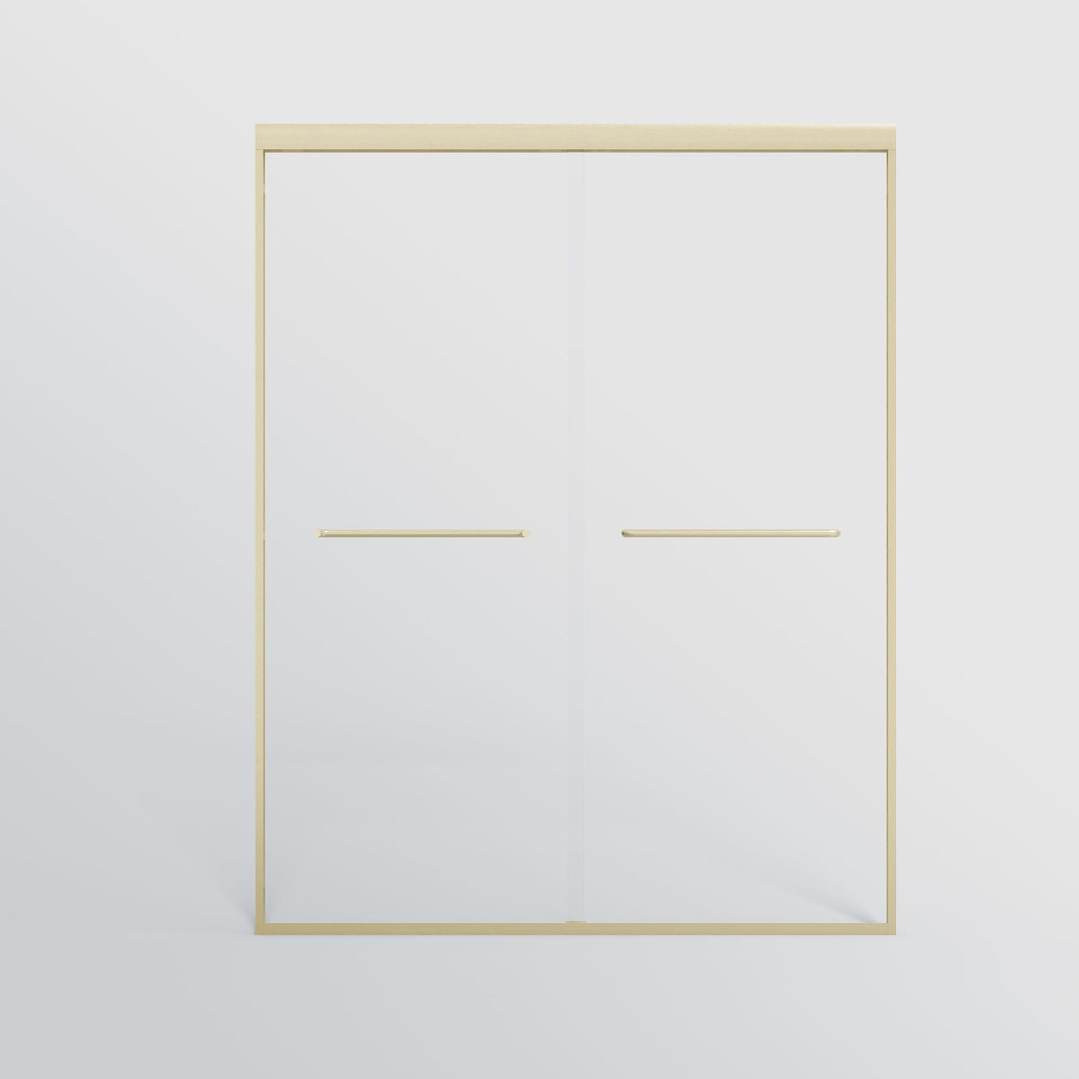 Double Sliding Shower Door, Semi-Frameless Bypass Bathroom Sliding Door With 1/4" (6 Mm) Tempered Glass For Walk-In Shower