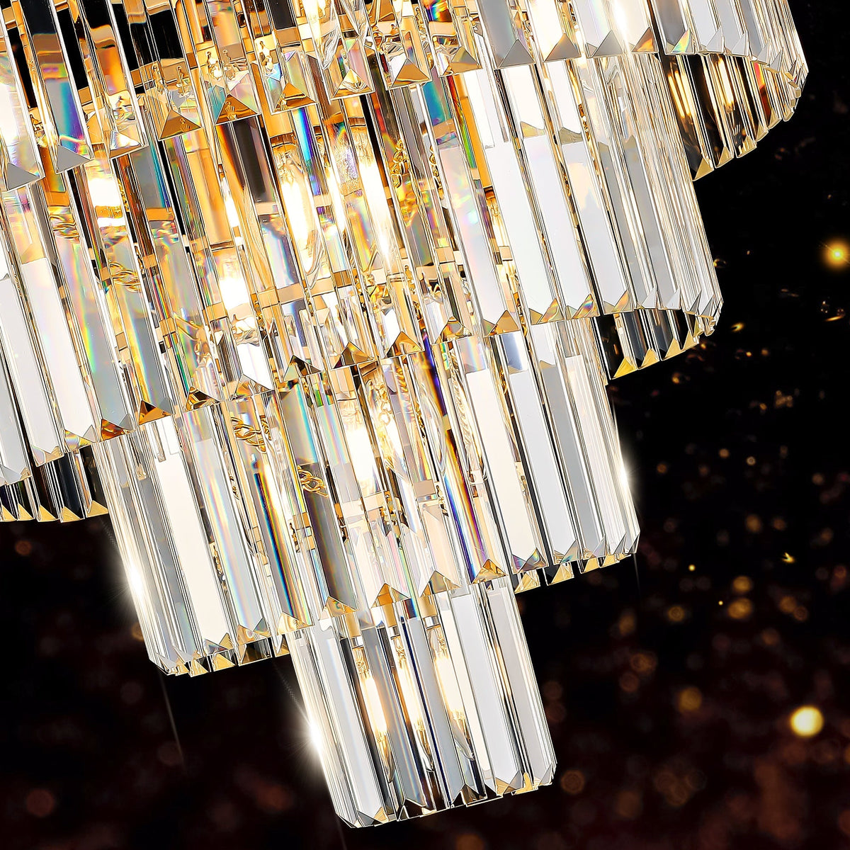 Golden Luxury Crystal Chandelier 23.6 Inch