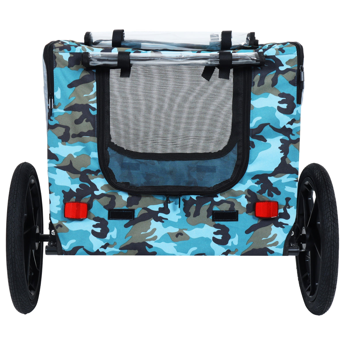 Outdoor Heavy Duty Collapsible Pet Bike Trailer with 16-Inch Wheels