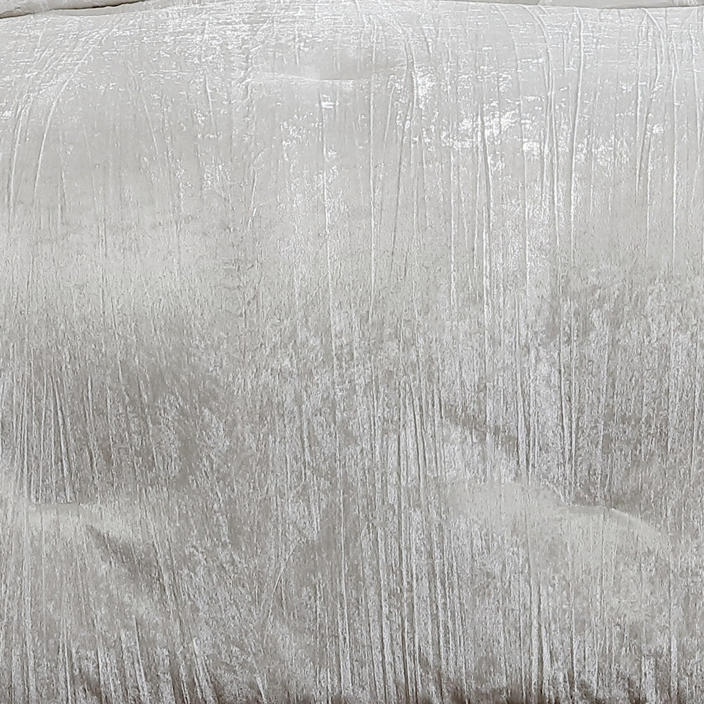 Turin 7 Piece White Crinkle Velvet Queen Comforter Ensemble