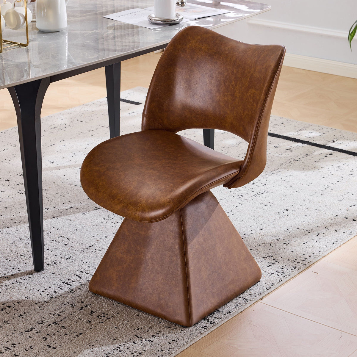 Modern Swivel Dining Chair With High Back