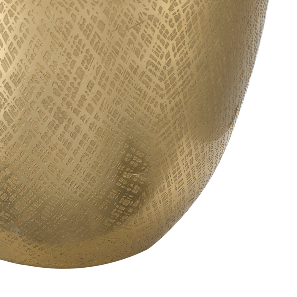 D18x31" Round Aluminum Sheet Gold Table Lamp with White Fabric Shade