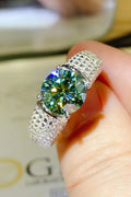 3 Carat Green Sparkala™ Side Stone Ring
