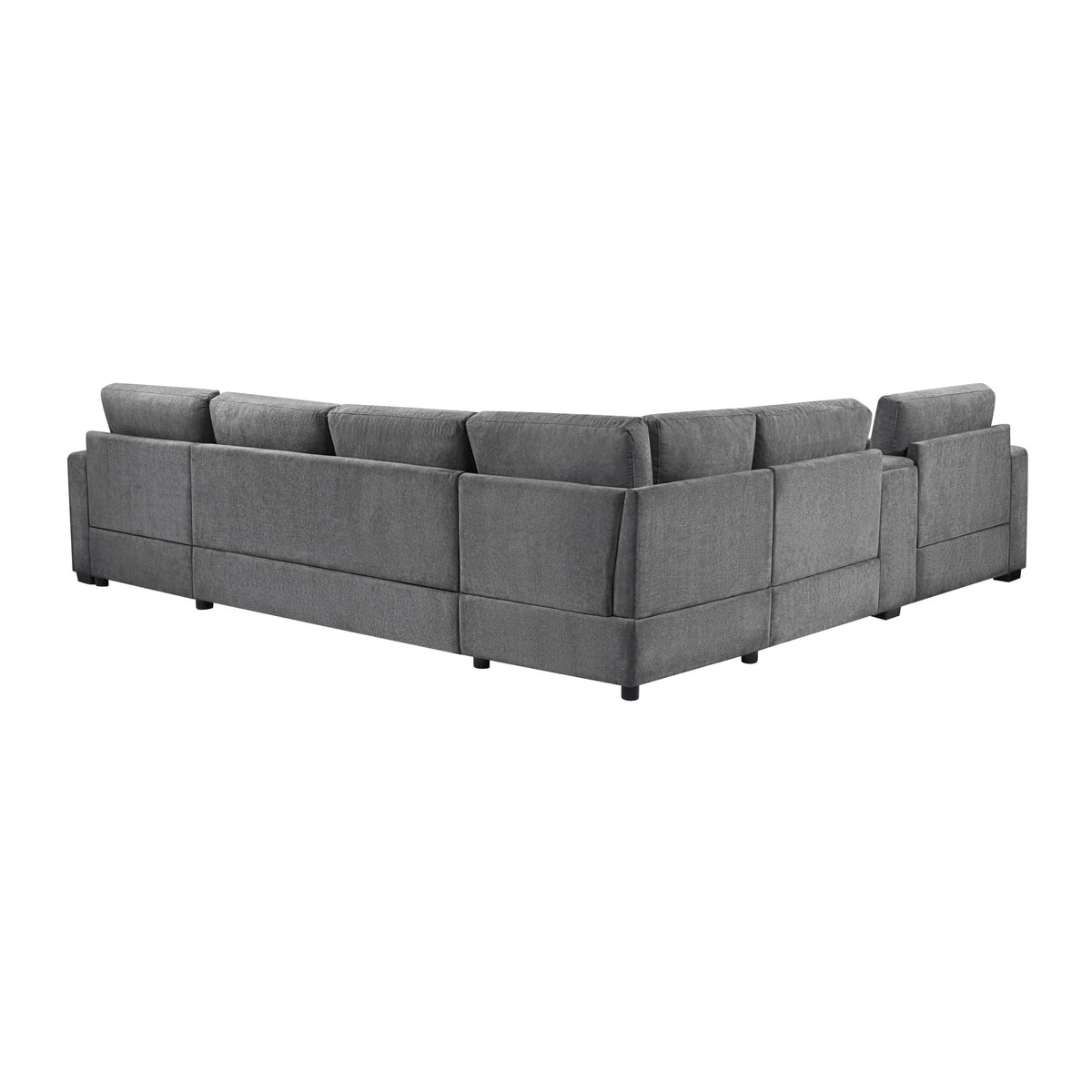 Modular 5 Seat U-Shape Sectional Sofa With Chaise Lounge, Built In Cup Holders And Storage Drawer