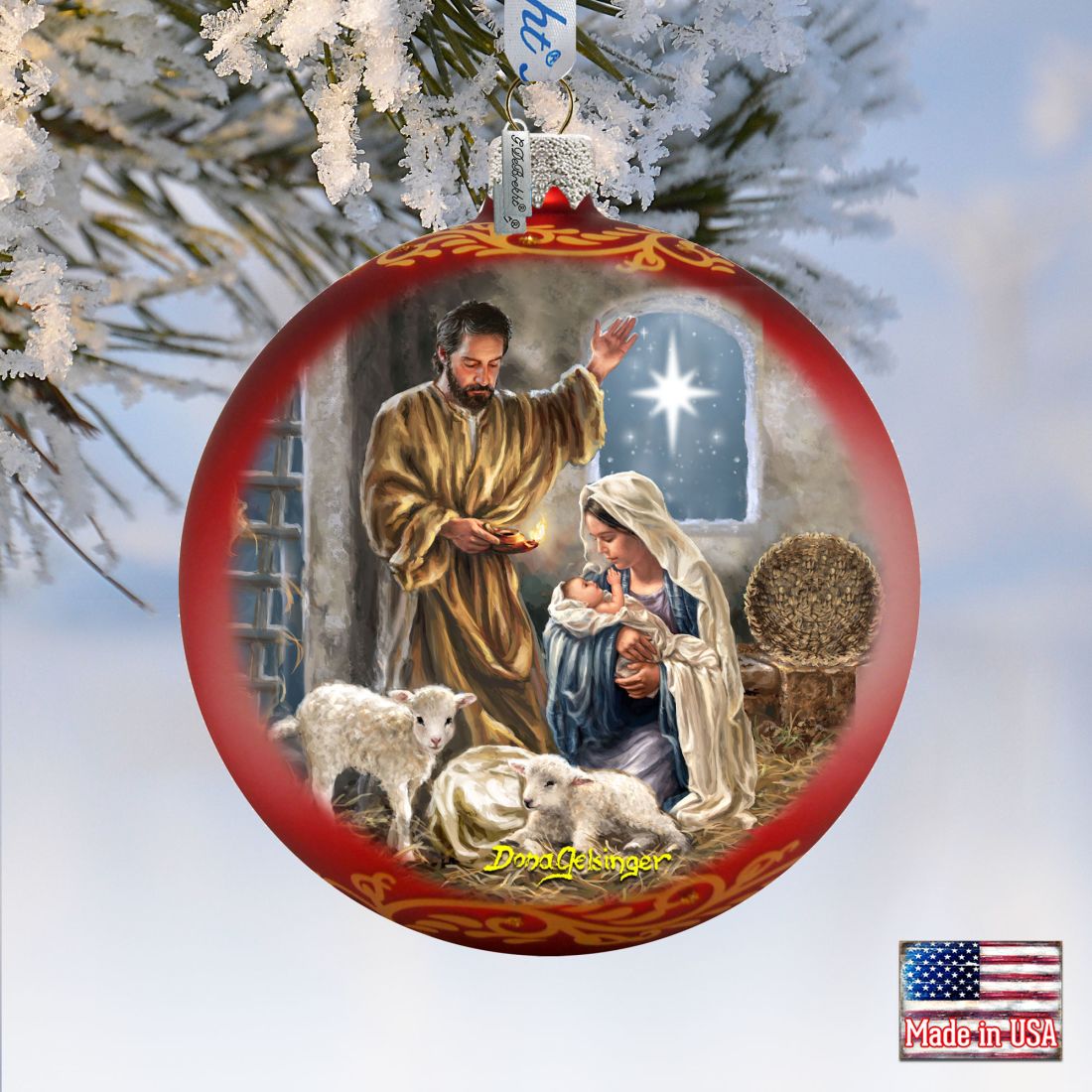 A Star Is Born Glass Ornament Limited Edition by G. DeBrekht - Nativity Holiday Decor - 73909