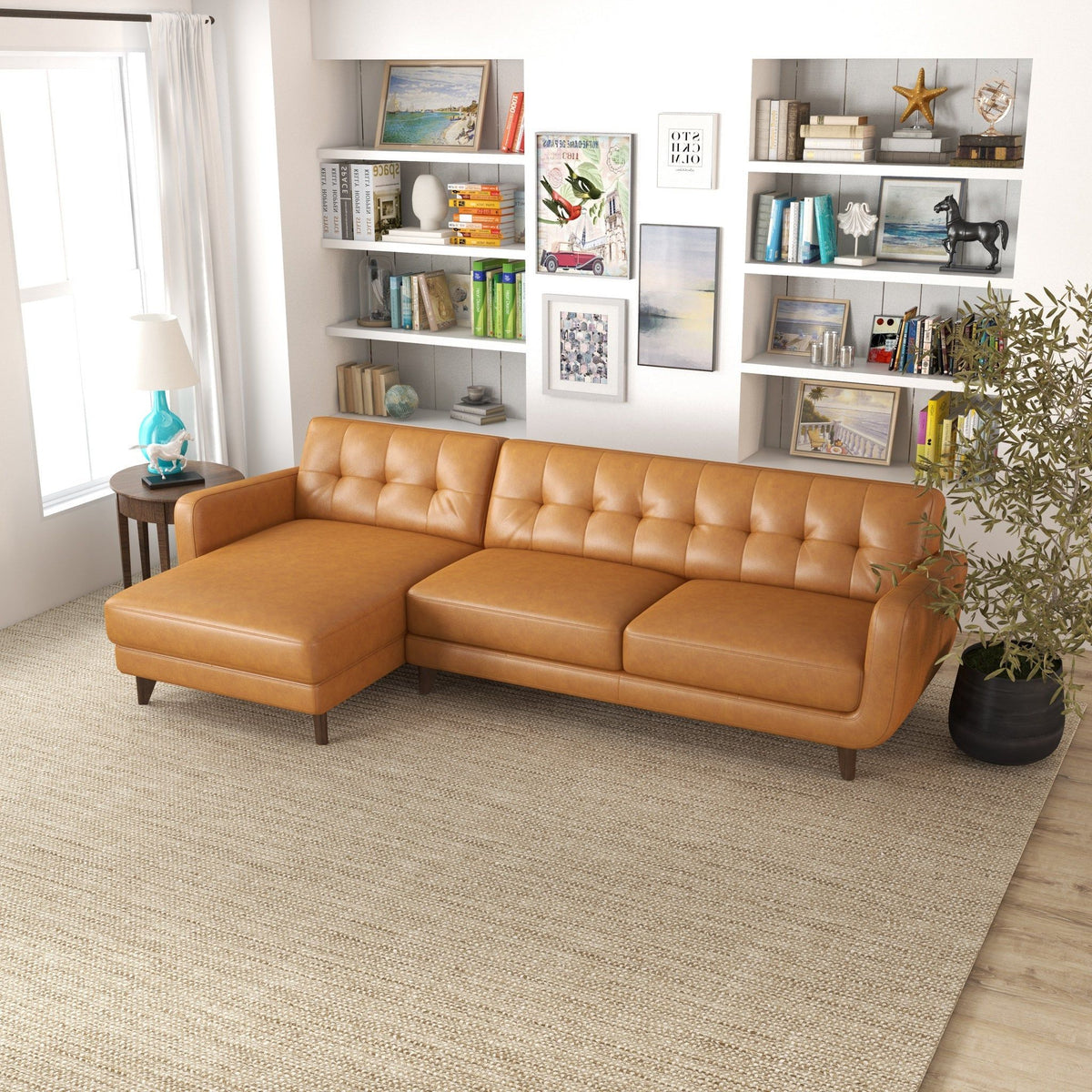 Allison - Mid-Century Modern Sectional Sofa Chaise