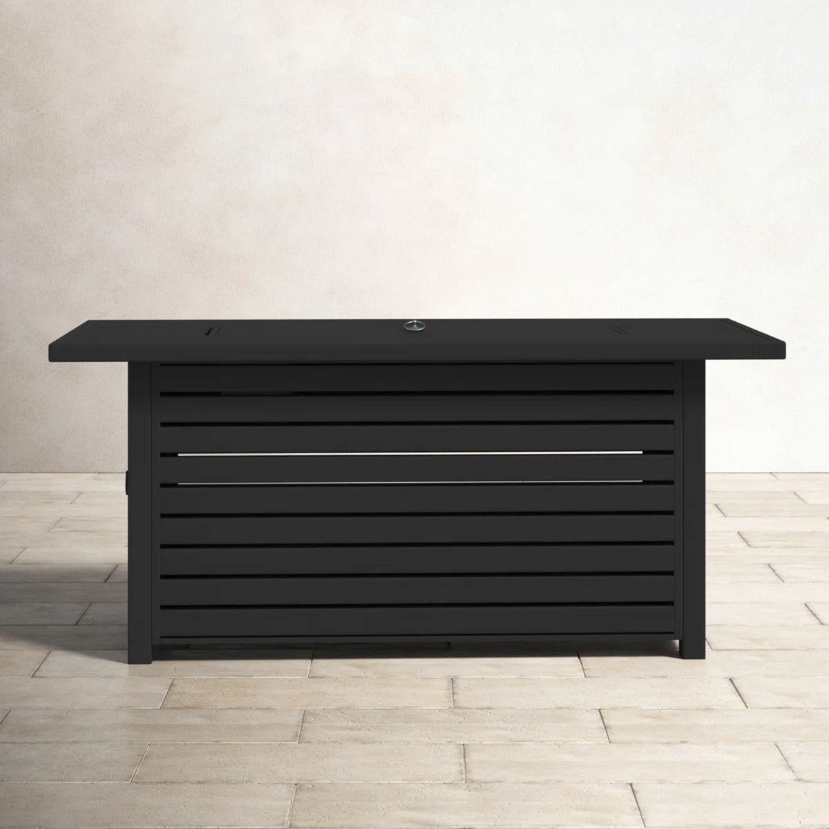 Casselton - Propane / Gas Outdoor Fire Pit Table With Lid - Black