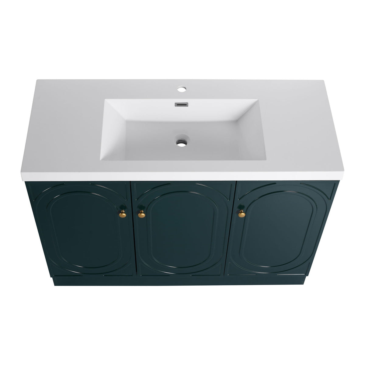 Contemporary Freestanding Bathroom Vanity With Resin Sink & Soft-Close Cabinet Doors