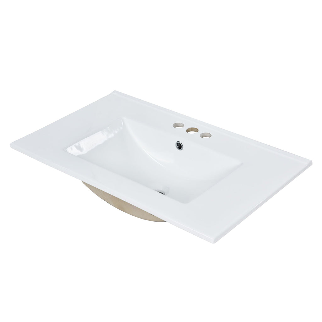 Bathroom Vanity With Top Sink, Modern Bathroom Storage Cabinet With 2 Drawers And A Tip-Out Drawer