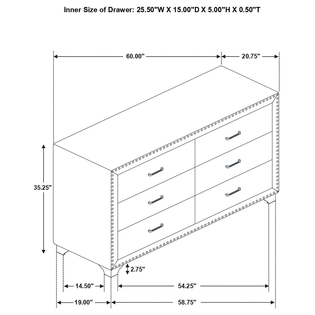 Kennedy - 6 Drawer Dresser