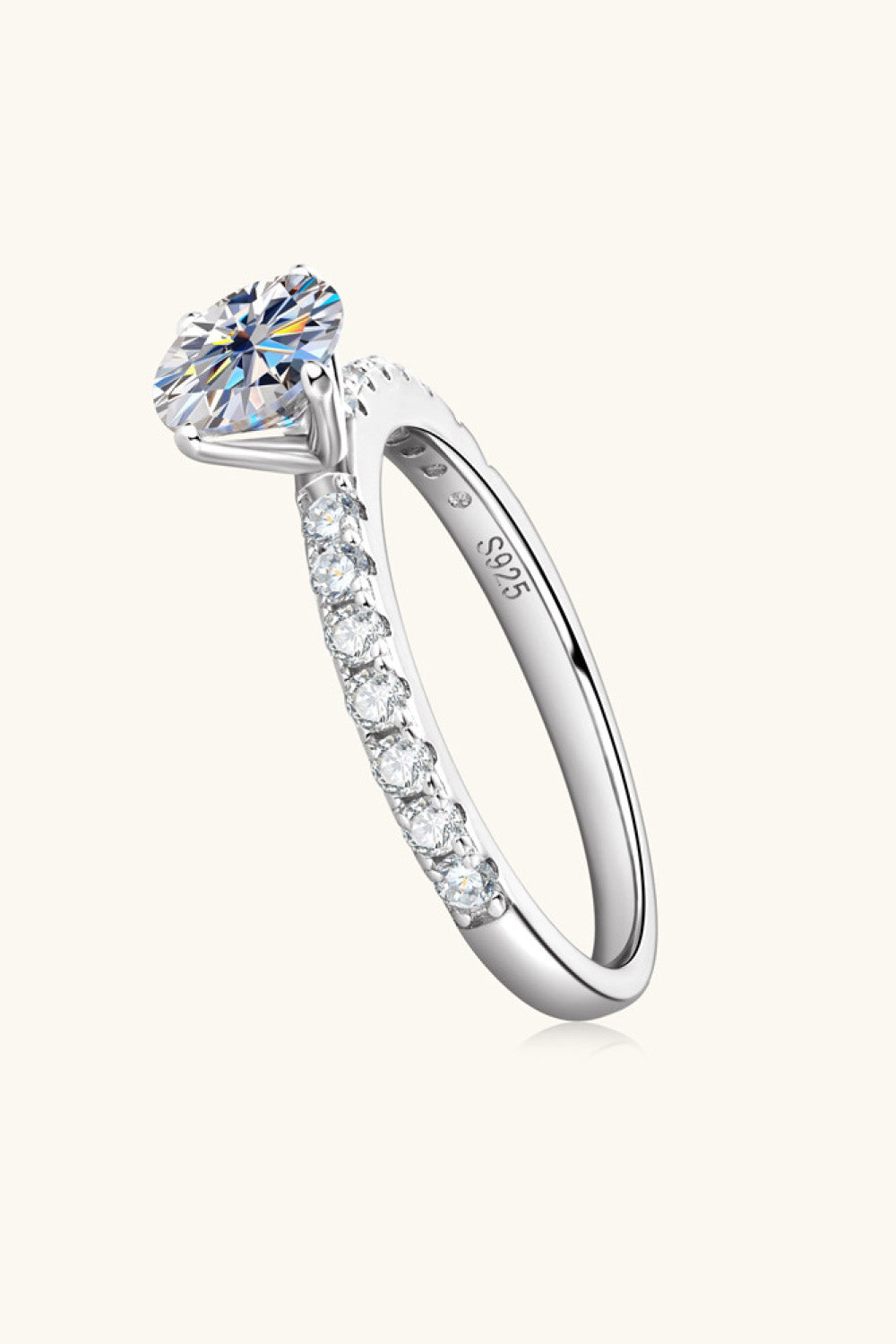 Brilliant Round Cut Sparkala™ Platinum-Plated Side Stone Ring
