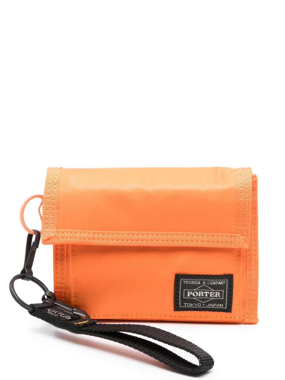 PORTER Mini Tri-Fold Wallet with Keyring Attachment