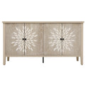Modern Storage Cabinet With 4 Doors & Adjustable Shelves