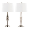 Sawyer - Contemporary Table Lamp (Set of 2) - Nickel / White