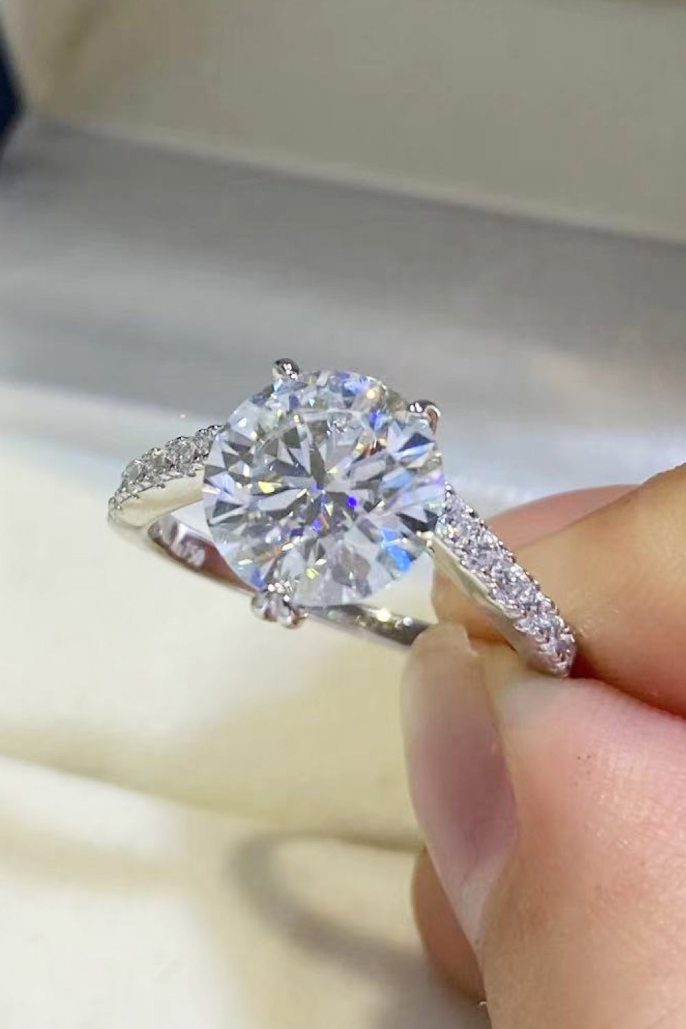 3 Carat Brilliant Round Cut Sparkala™ Platinum Over Pure Sterling Silver Ring