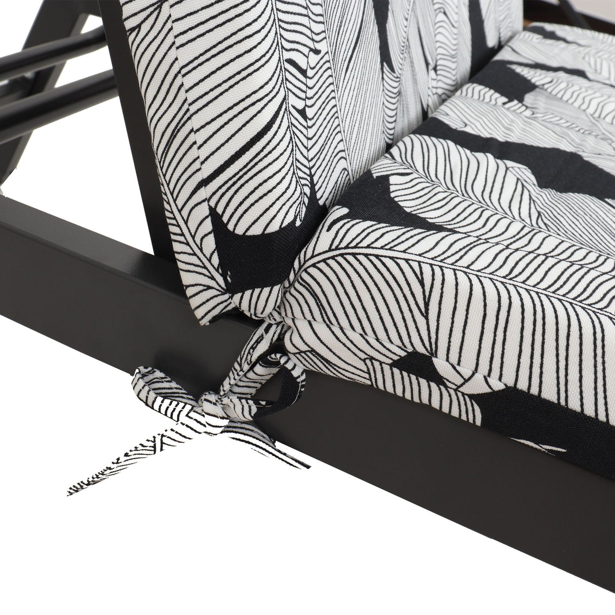 2 Piece Chaise Lounge Chair Cushion Set With Ties