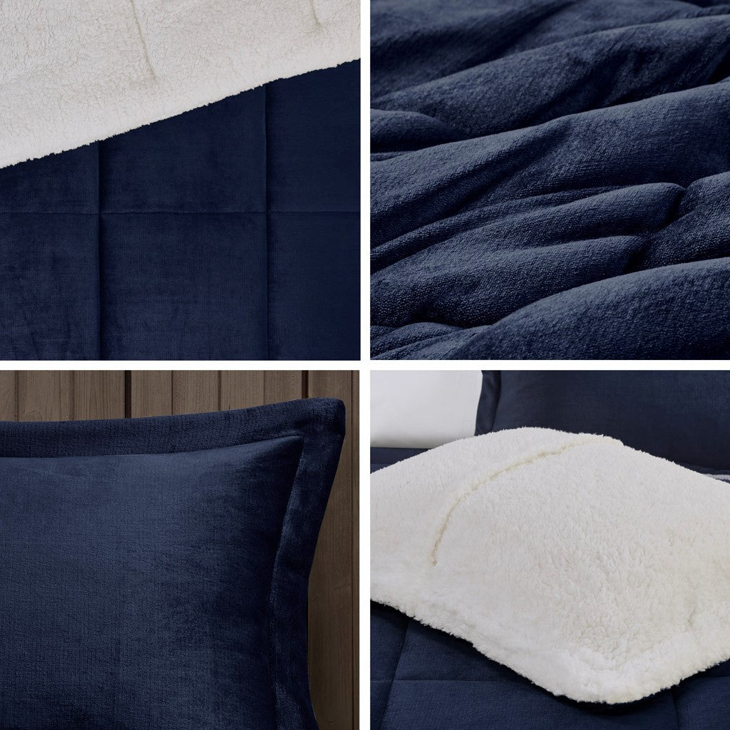 King Plush to Sherpa Down Alternative Comforter Set