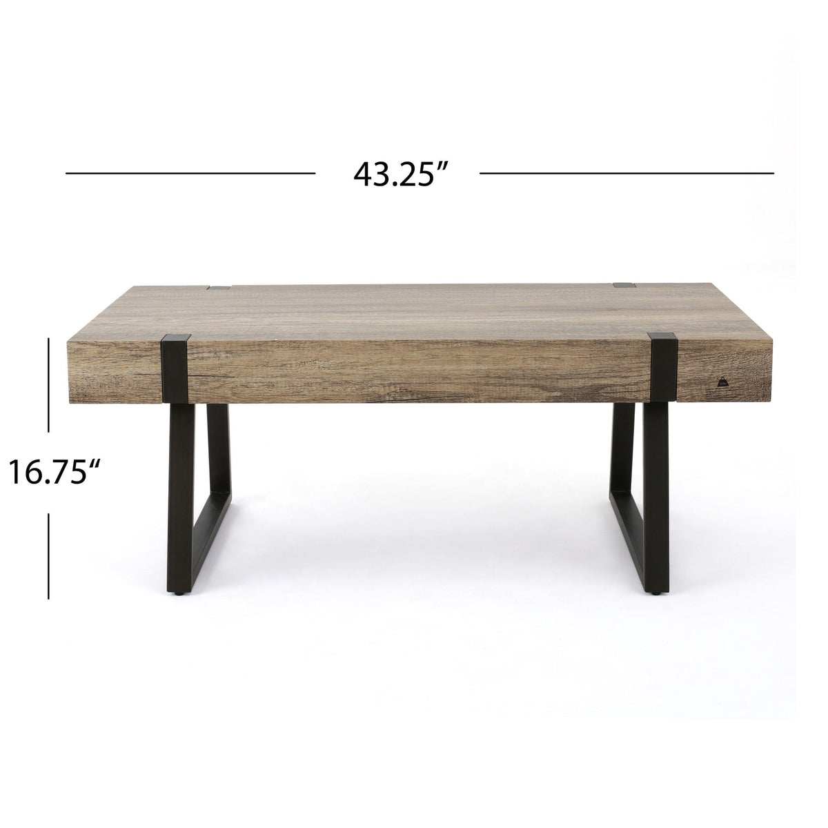 Abitha Coffee Table With Industrial Powder Coated Metal Legs
