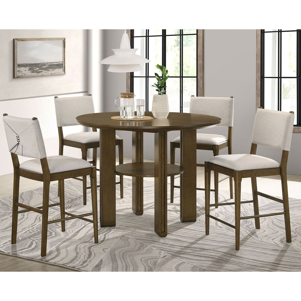 Crispin - Upholstered Counter Side Chair (Set of 2) - Brown