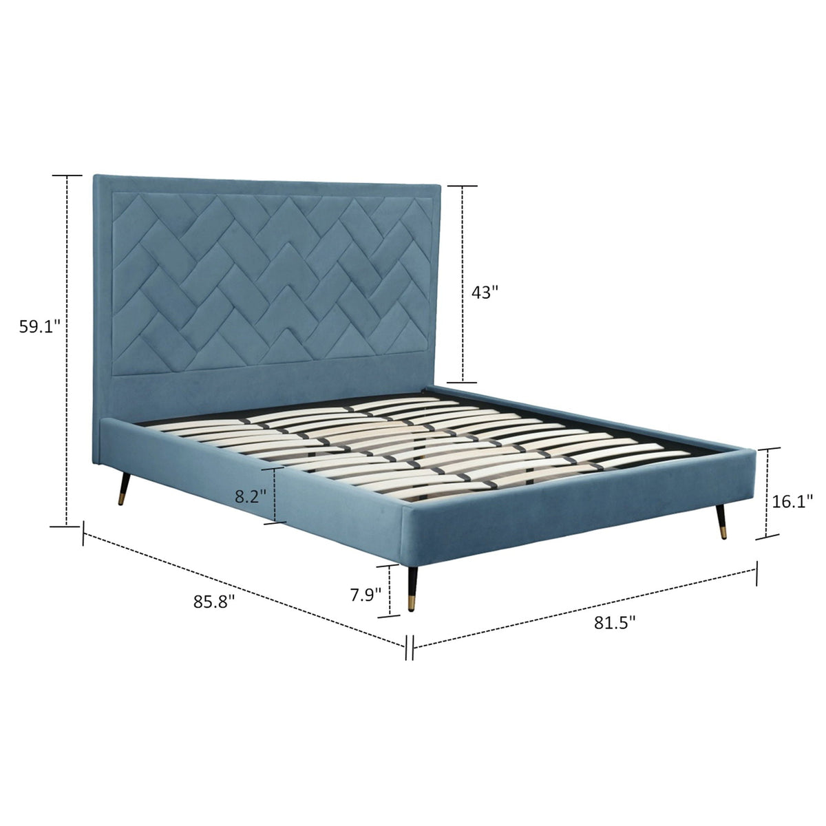 Crosby - Bed With Upholstered Headboard And Slats
