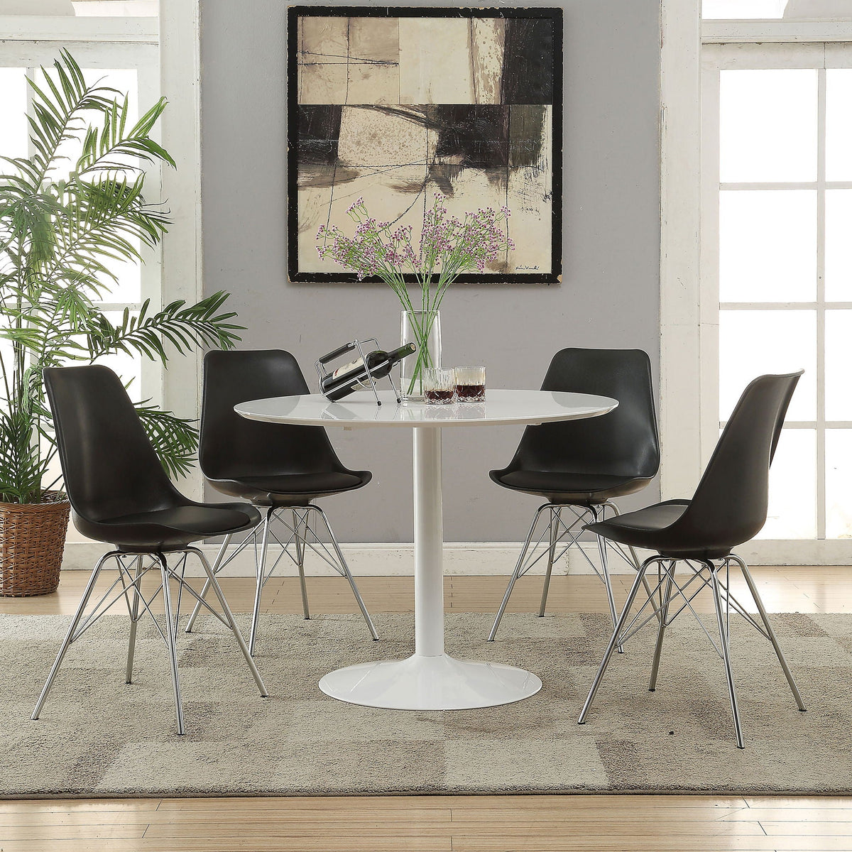Padded Dining Chair (Set of 2) - Black