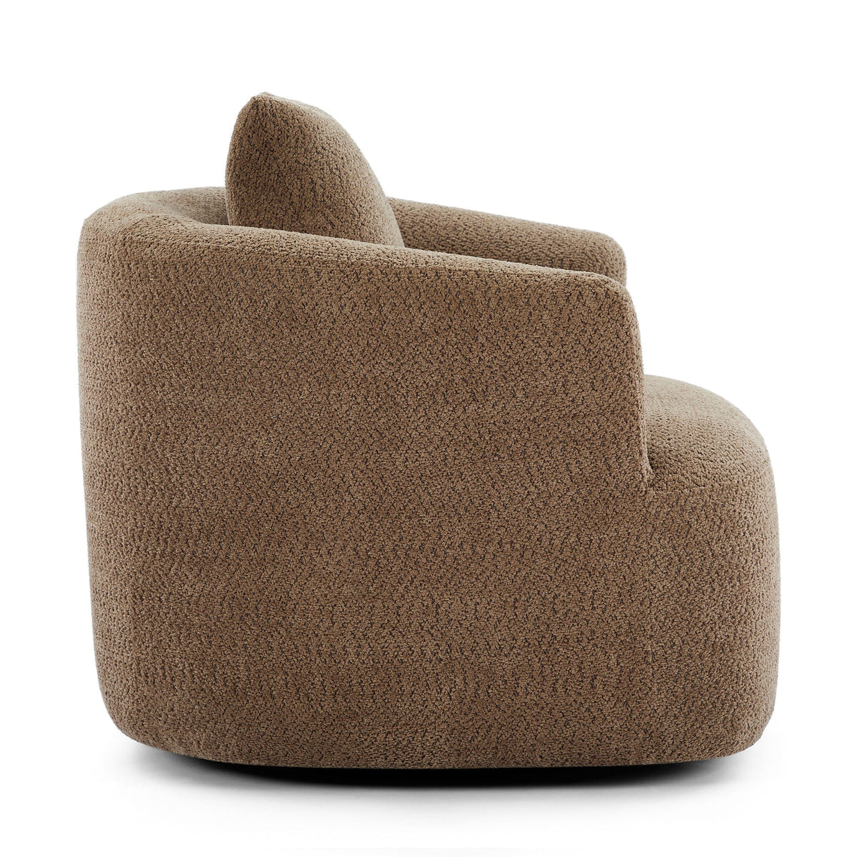 360° Swivel Barrel Sofa Chair With Throw Pillow, Upholstered Accent Chair