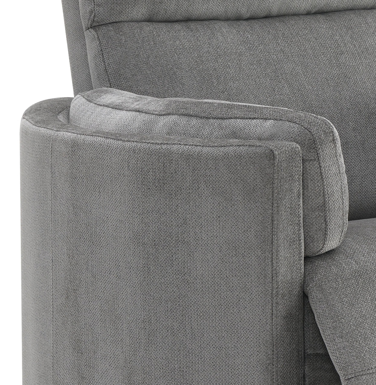 Sagen Charcoal Chenille Glider Recliner with Swivel