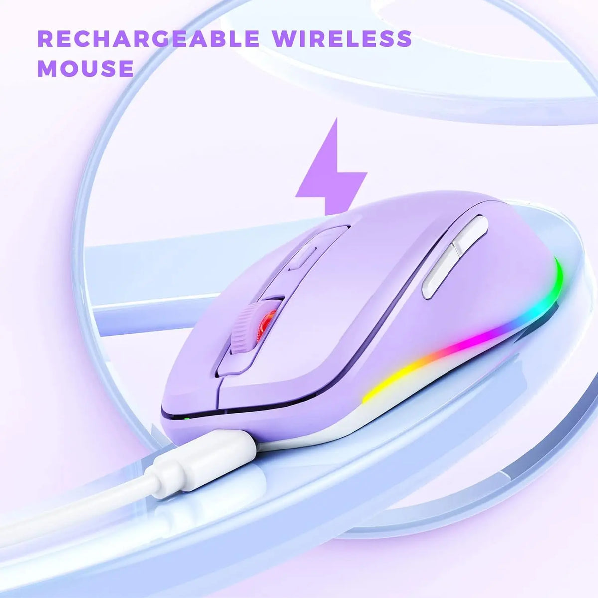 Wireless Mouse Jiggler LED Rechargeable Moving Mouse Mover for Laptop with Undetectable Random Movement Keeps Computers Awake