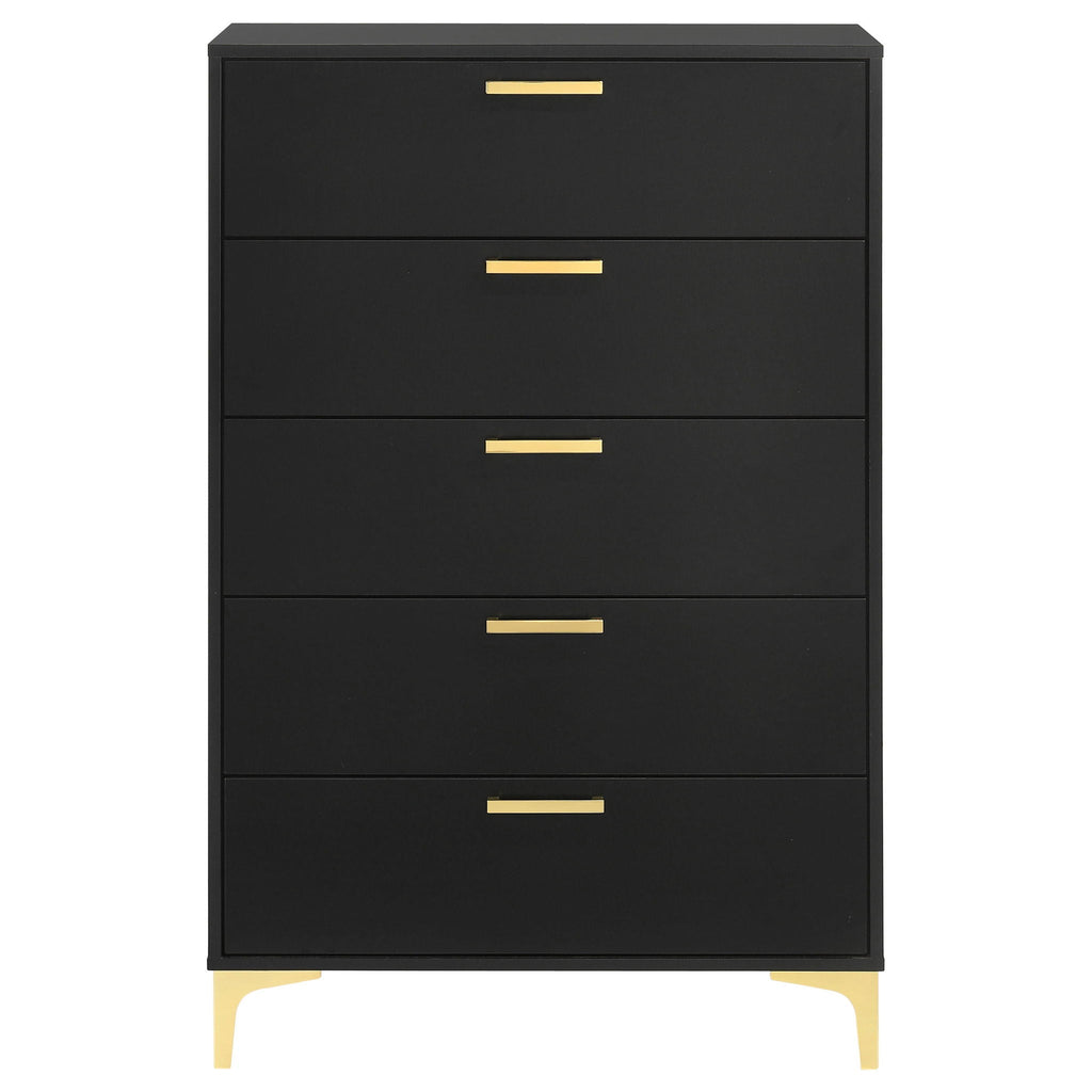 Lexie - 5 Drawer Rectangular Chest - Black
