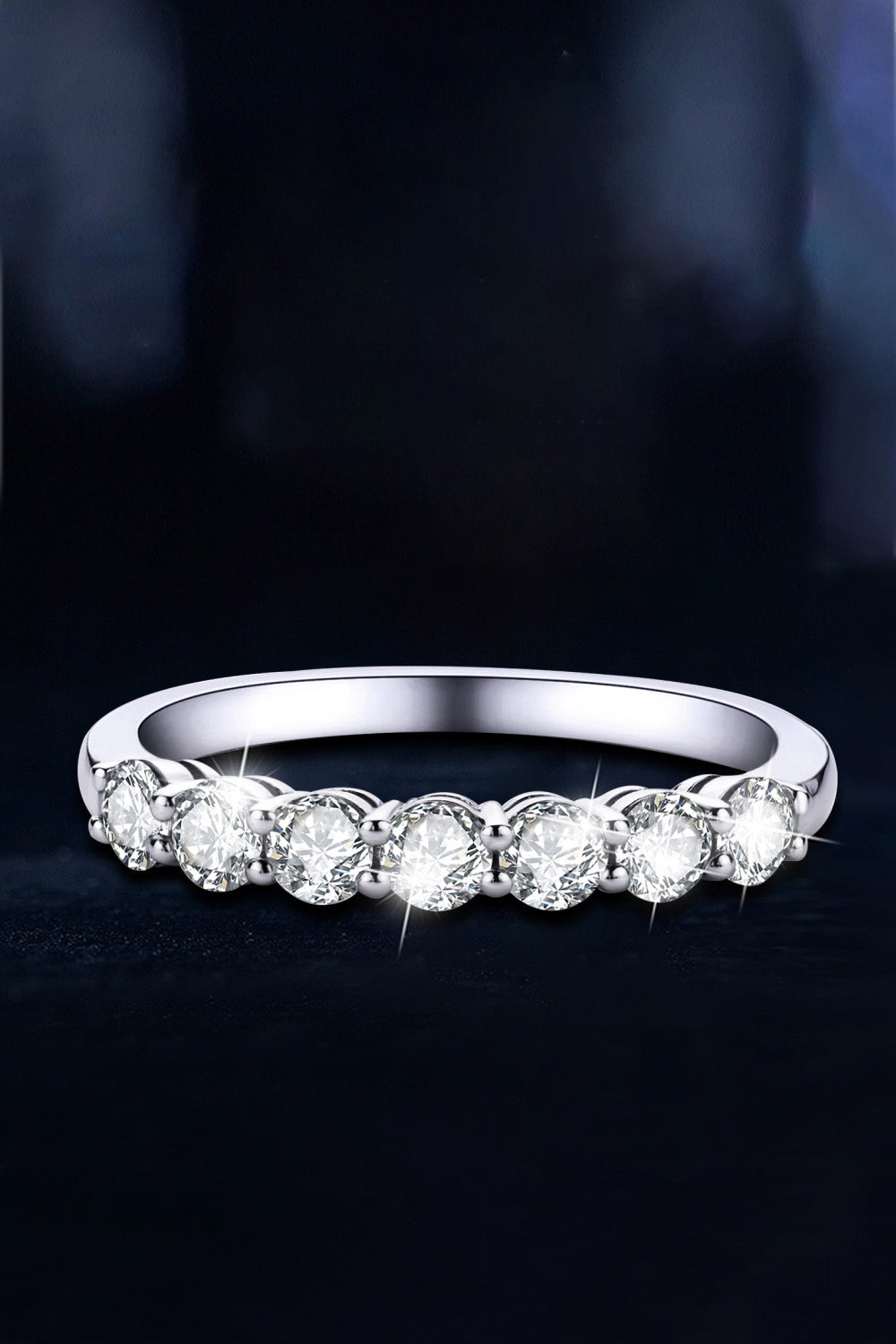 Can't Stop Your Shine 7 Stone Sparkala™ Ring (Platinum Over Pure Sterling Silver)