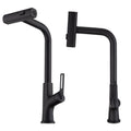 Kitchen Waterfall Faucet With Pull Down Sprayer, Single Handle, 360 Degree Rotating