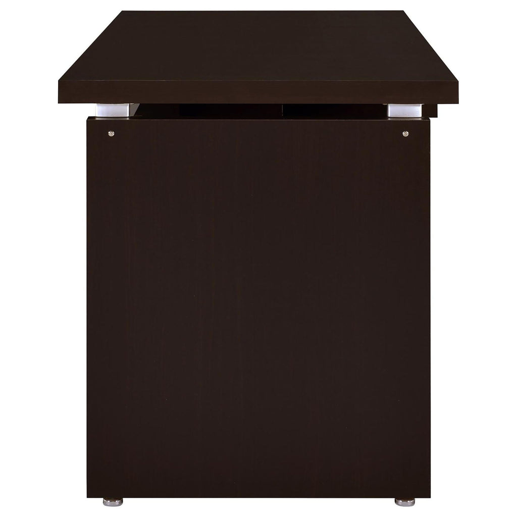 Floating - Top Computer Desk With Pullout Keyboard Shelf - Brown
