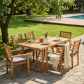 7 Pieces Acacia Wood Outdoor Dining Set