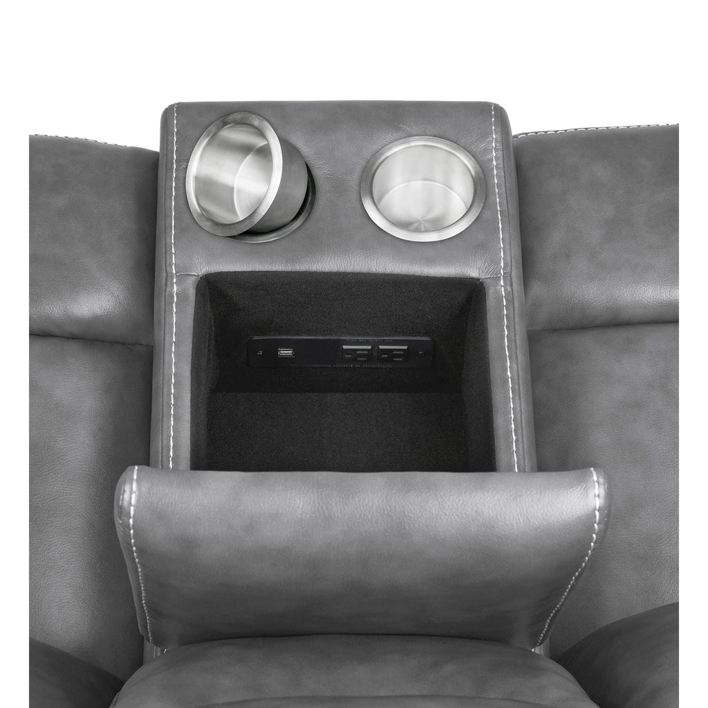 Carmen - Cool Motion Loveseat With Storage, With Reclining Function And Built In Storage - Gray