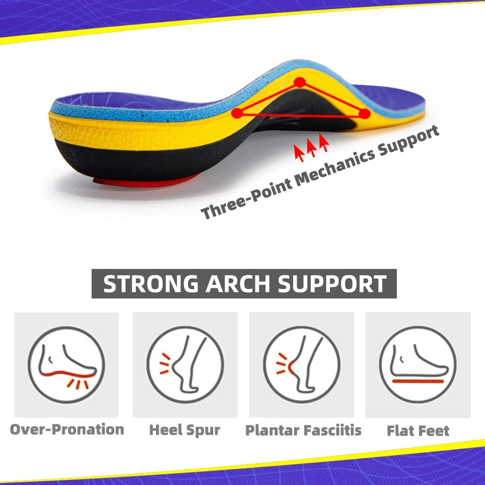 Heavy Duty Support Pain Relief Orthotics - 220+ Lbs Plantar Fasciitis High Arch
