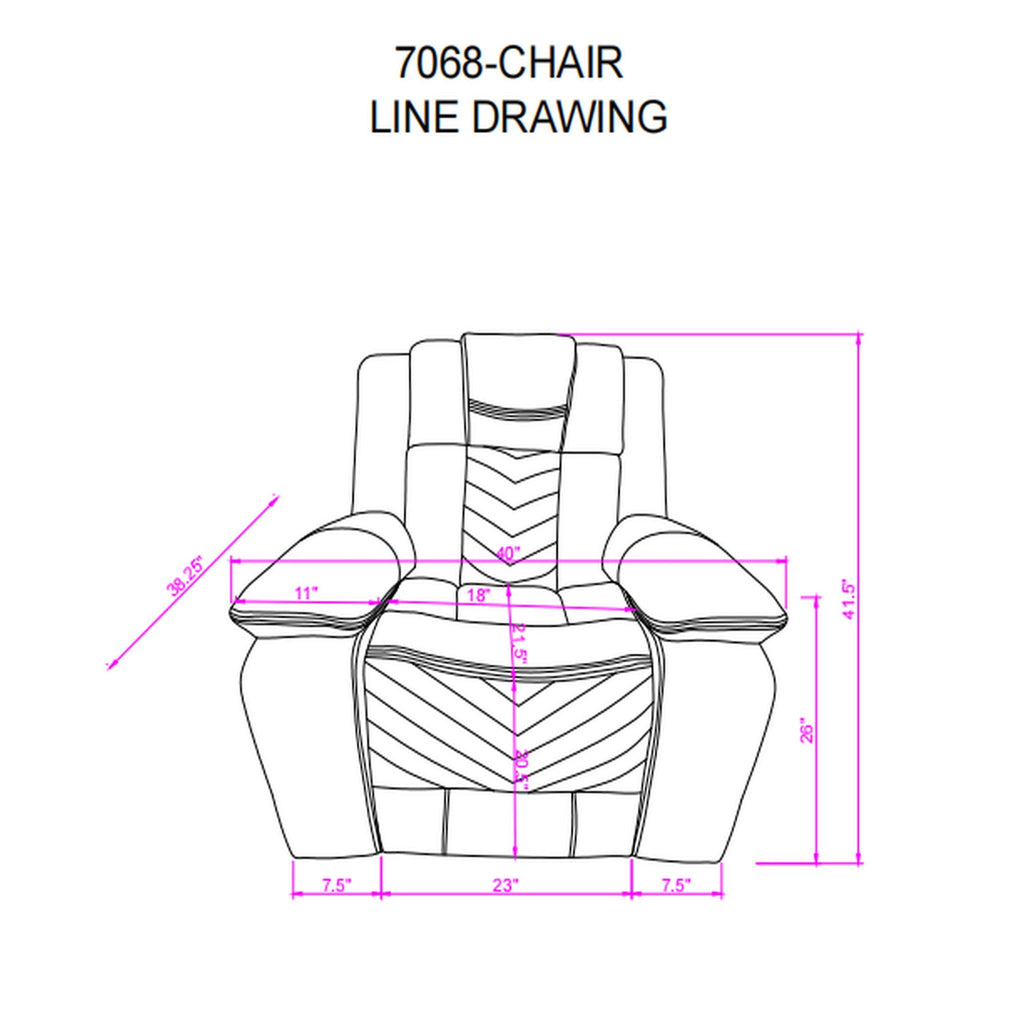 Raize - Power Living Room Set With Storage Console And Cup Holders