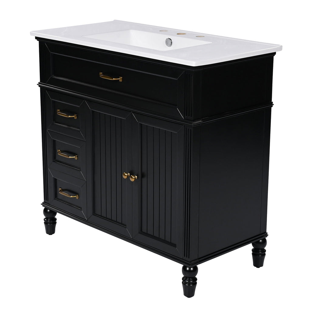 Bathroom Vanity With Sink, Freestanding Cabinet & Drawers