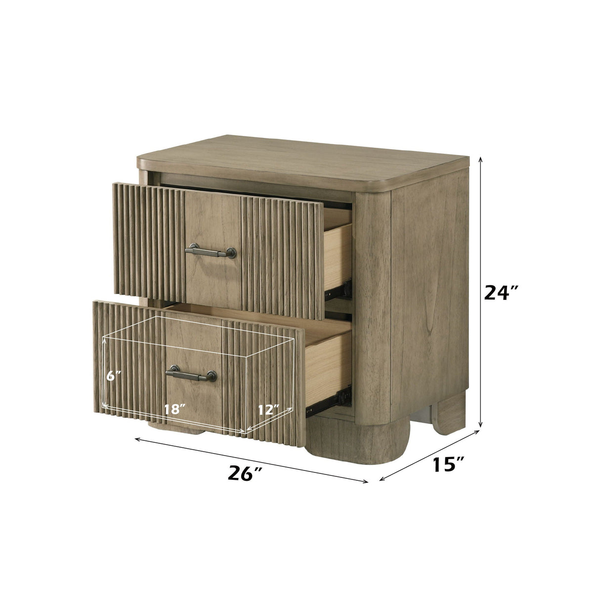 Lakkari - Nightstand - Oak