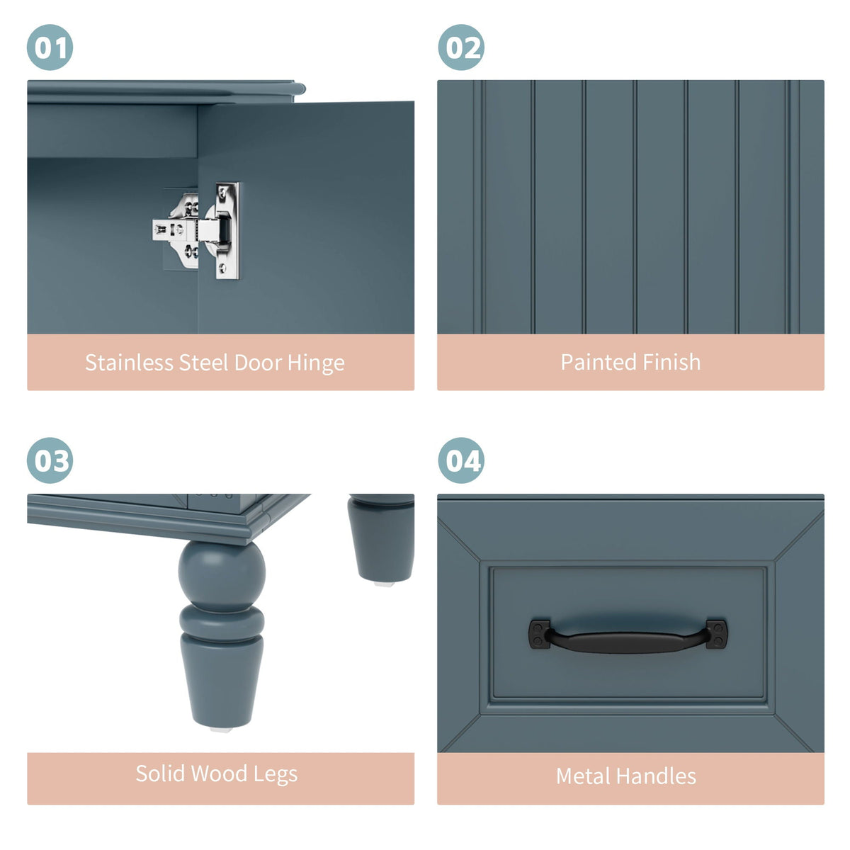 Bathroom Vanity With Sink, Freestanding Cabinet & Drawers