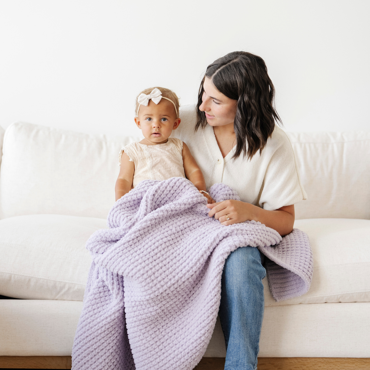 WAFFLE KNIT RECEIVING BLANKETS