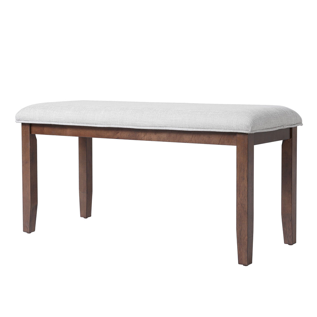 6 Piece Extendable Dining Table Set, Wood Table With Removable Leaf, 4 Upholstered Chairs And Bench - Cherry