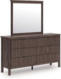 Signature Design by Ashley Cadmori Classic 6-Drawer Dresser and Mirror with Tipping Restraint Package, Dark Brown