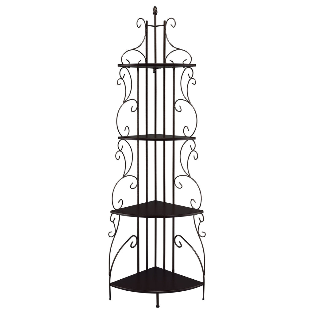 4 Shelf Corner Bookcase - Cappuccino