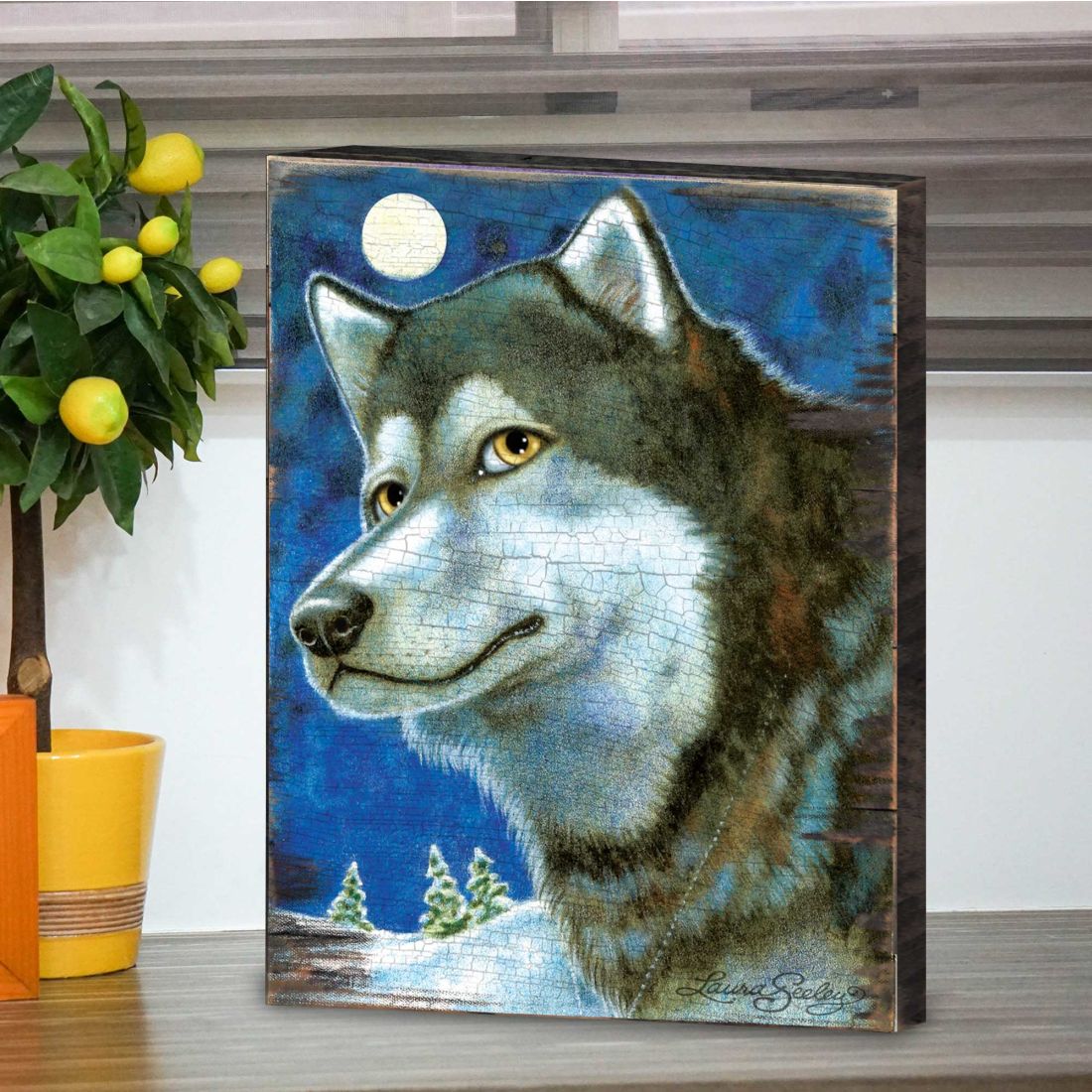 Snow Tracks Wooden Wall Art by Laura Seeley - Pets Dog and Cats Decor - 8511114B