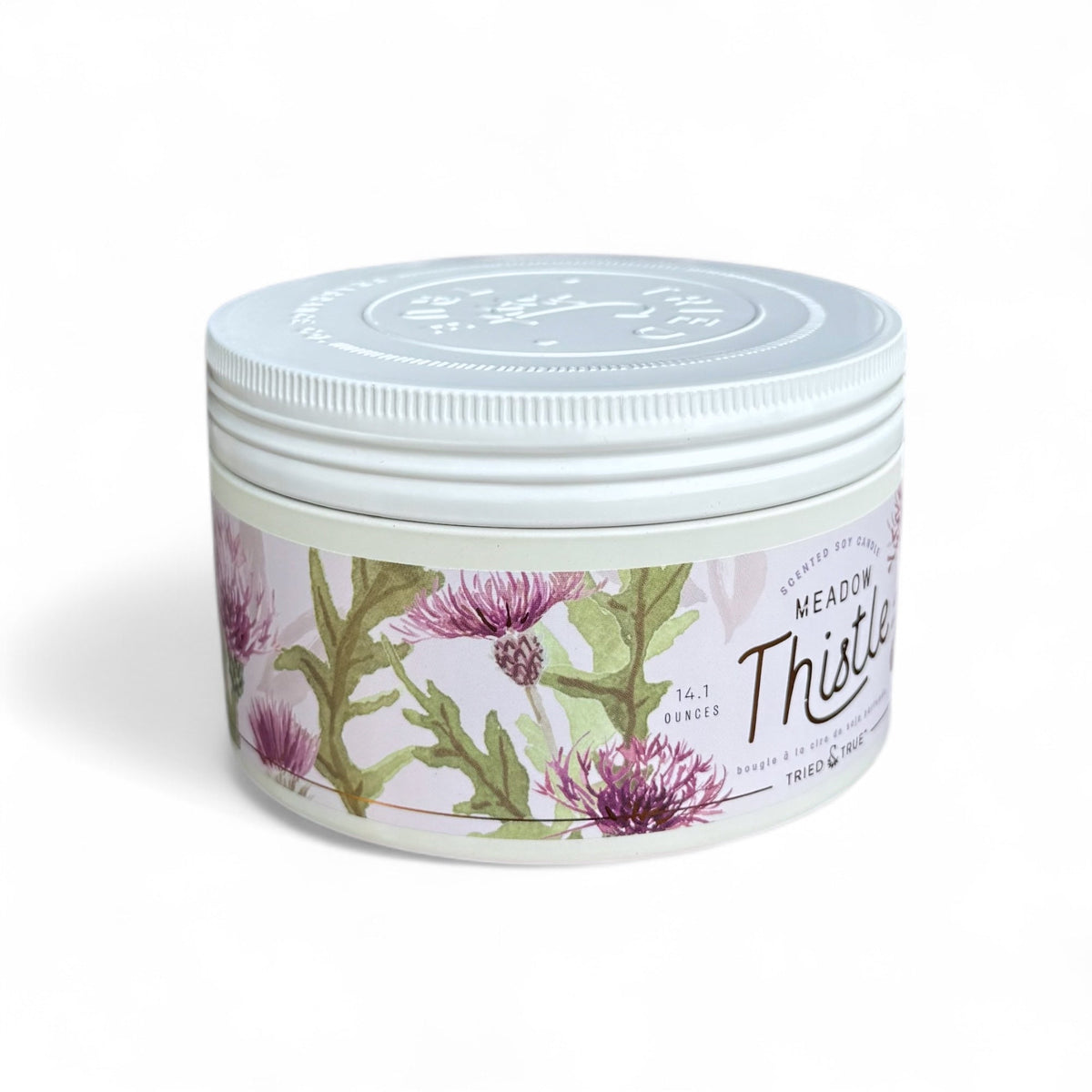 Meadow Thistle 3 Wick Soy Candle in Tin
