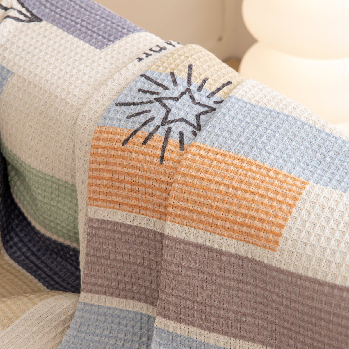 Chenille Sofa Cover Throw, Smile Couch Cover Blanket Throws for Couches, Soft Sofa Towel