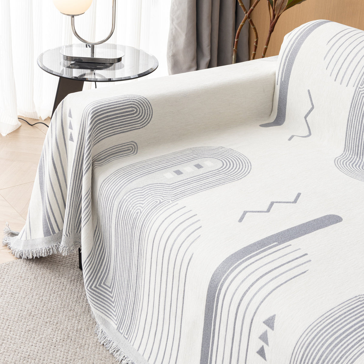 Boho Couch Throw Covers with Tassel Thick Durable Sofa Cover Blanket Furniture Slipcover Sectional