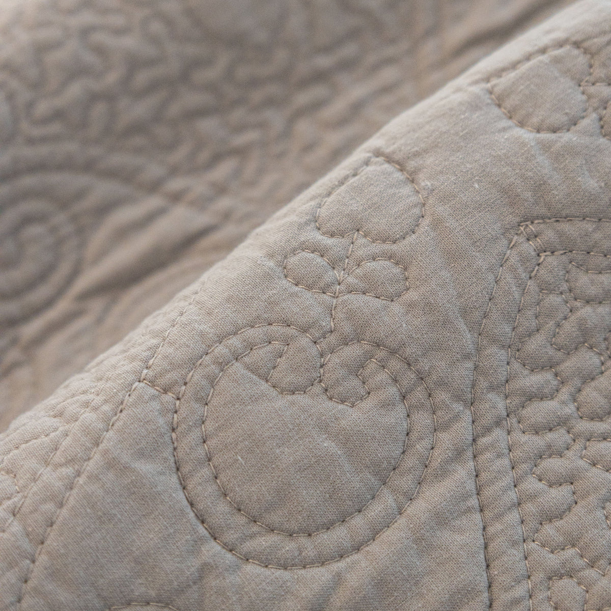 Baroque Floral Quilted Cotton Sofa Cover, Non-Slip Washable Couch Protector