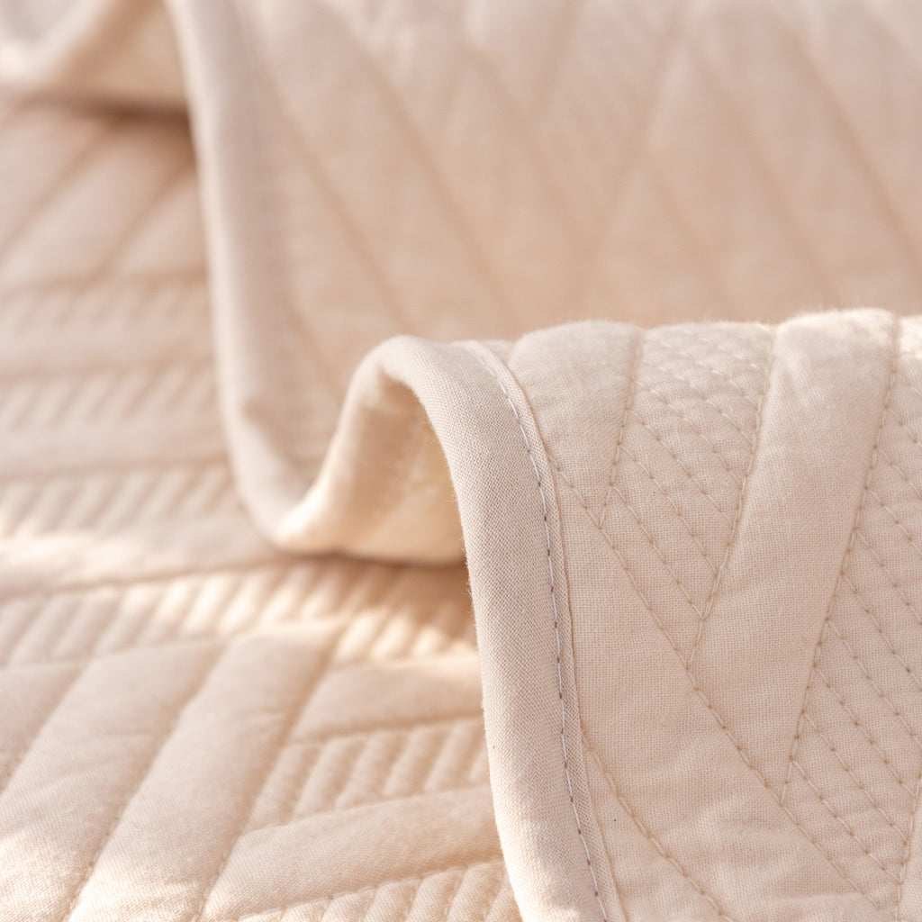 Quilted Geometric Cotton Sofa Cover, Non-Slip & Thick Padded Furniture Covers